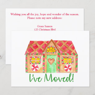 I've Moved  Gingerbread House Invitation