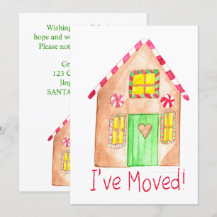 I've Moved  Gingerbread House Invitation