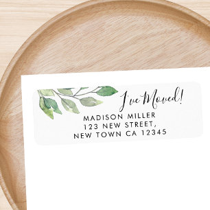 I've Moved Greenery Return Address