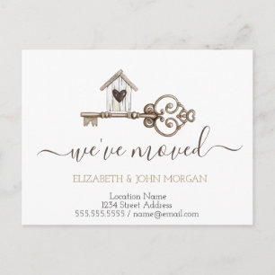 I've Moved Key Wood House New Address Announcement Postcard