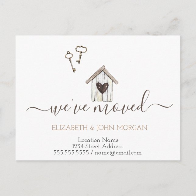 I've Moved Keys Wood House New Address  Announcement Postcard (Front)