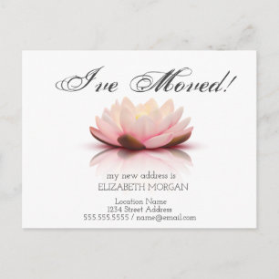 I've Moved, Lotus Flower New Address Announcement Postcard