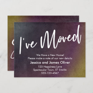 I've Moved Multicolored Grunge Announcement