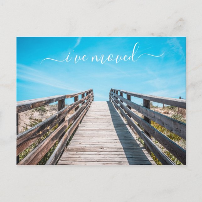I've Moved New Address Announcement Beach Ocean Postcard (Front)