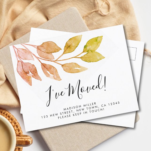 I've Moved New Home Fall Moving Announcement Postcard (Creator Uploaded)