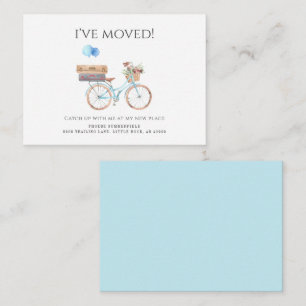 Ive Moved Watercolor Blue Bike Moving Announcement
