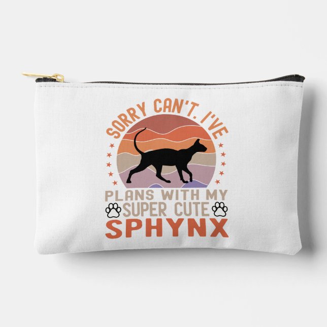 I've plans with my Sphynx cat Accessory Pouch (Front)