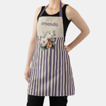 Ivery Top with Purple Stripes Floral