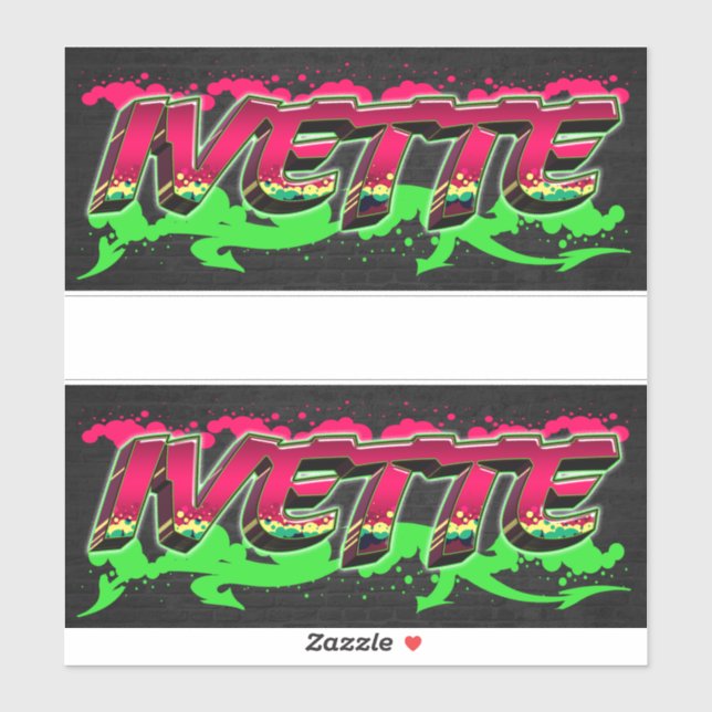 Ivette First Name Graffiti Sticker (Sheet)