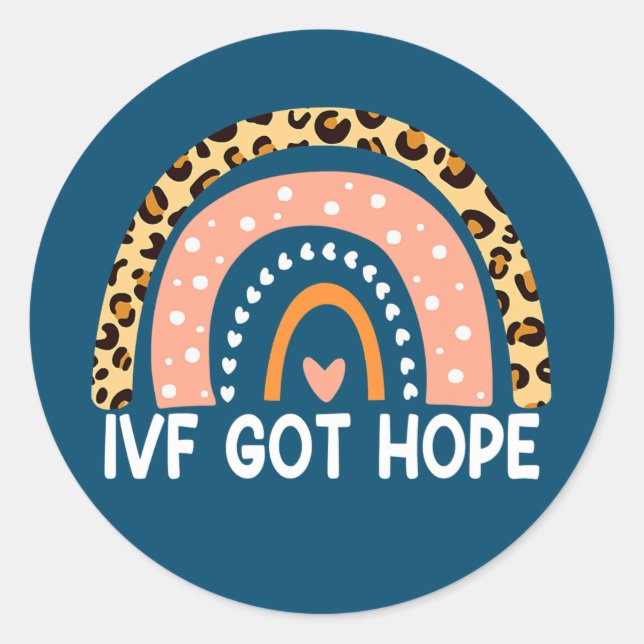 IVF Got Hope Inspiration Rainbow IVF Mom Classic Round Sticker (Front)