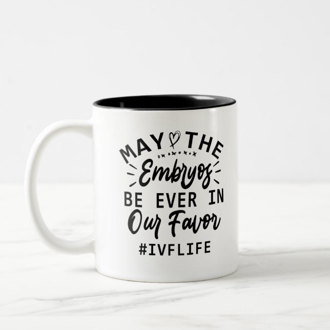 IVF Transfer Day Retrieval Day IVF Couple Gift Two-Tone Coffee Mug (Left)