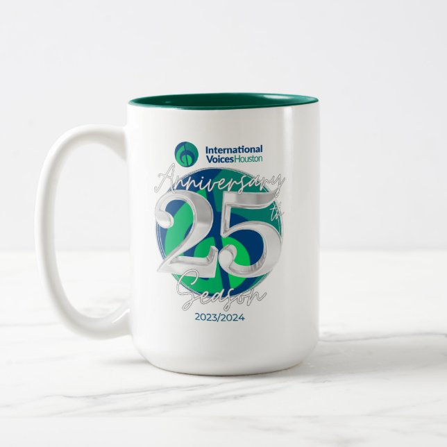 IVH 25th Anniversary Two-Tone Mug - Hunter Green (Left)
