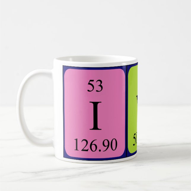 Ivo periodic table name mug (Left)