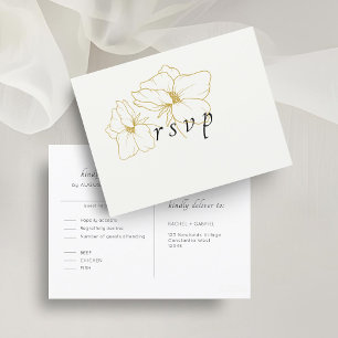 Ivoire Carte postale RSVP Chic Floral Wedal
