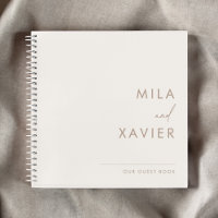 Ivoire et sable | Livre d'invité minimaliste Maria