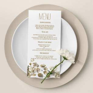 Ivoire jaune foncé blanc brun Mariage Menu
