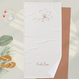Ivoire Zen Yoga Ligne Florale Terre Cuite
