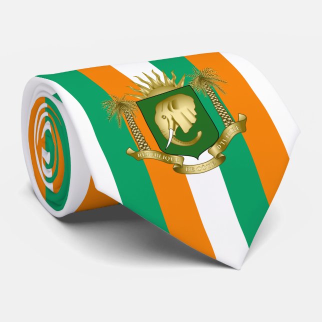 Ivorian Flag & Coat of Arms, Flag of Côte d'Ivoire Tie (Rolled)