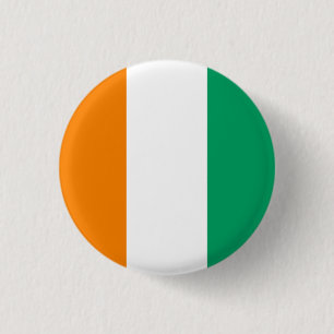 Ivorian Flag, Flag of Côte d'Ivoire 1 Inch Round Button