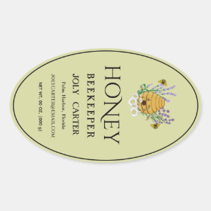 Ivory 24 oz Queenline Honey Jar Label