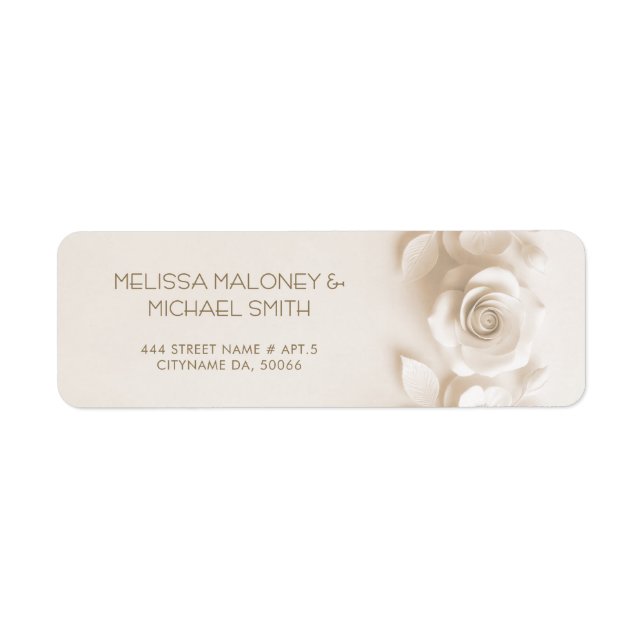 Ivory 3D Flowers Roses Wedding (Front)