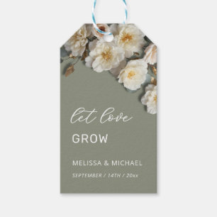 Ivory 3D Roses Wedding Welcome Gift Tags