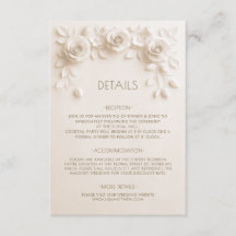 Ivory 3D Sculptured Roses Minimalist