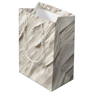 Ivory Abstract Textured Design Medium Gift Bag