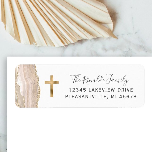 Ivory Agate Gold Cross - Adresse de retour (Créateur téléchargé)