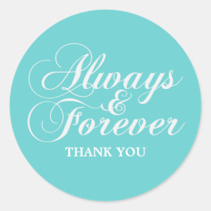 Ivory Always & Forever Thank You Stickers