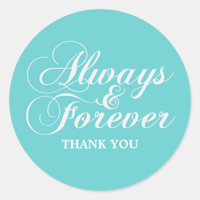 Ivory Always & Forever Thank You Stickers (Front)