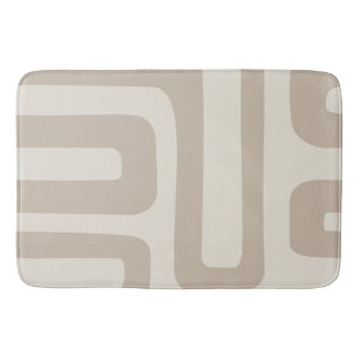 Ivory and Beige Abstract Bath Mat