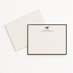 Ivory and Black Acorn Note Card