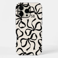 Ivory And Black Bow Monogram