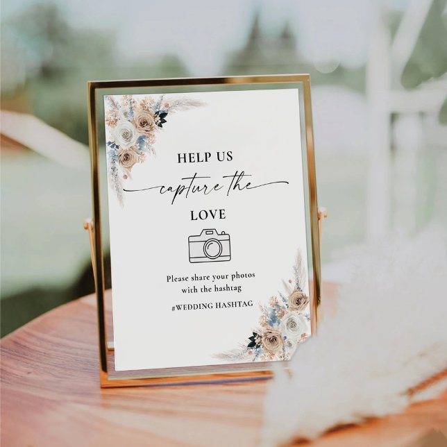 Ivory And Blue Boho Help Us Capture The Love Sign (Creator Uploaded)