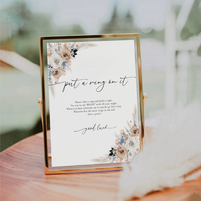 Ivory And Blue Boho Put A Ring On It Sign (Creator Uploaded)