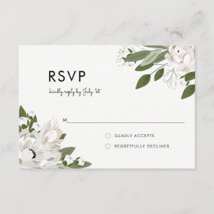 Ivory and blush Wedding Sprigs - RSVP Card