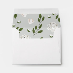 Ivory and Blush Wedding Sprigs RSVP Envelope