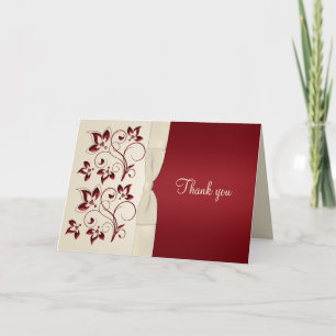 Ivory and Claret Thank You Card