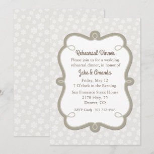 Ivory and Ecru Wedding Rehearsal Dinner Invitation