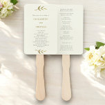 ivory and gold custom wedding program template hand fan<br><div class="desc">Add all your order of your wedding service to this modern elegant ivory and gold double sided wedding program  hand fan  template thats easy to customize.</div>