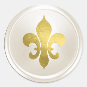 Ivory and Gold Fleur de Lis Envelope Seal
