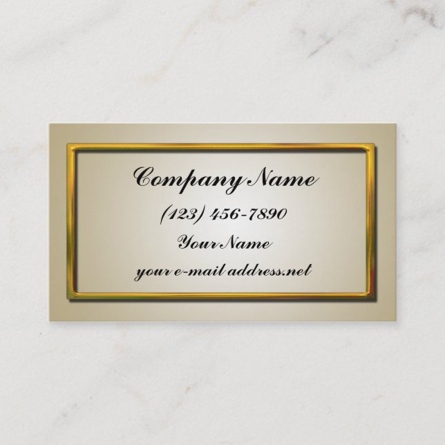 Ivory and Gold Frame Business Card (Front)