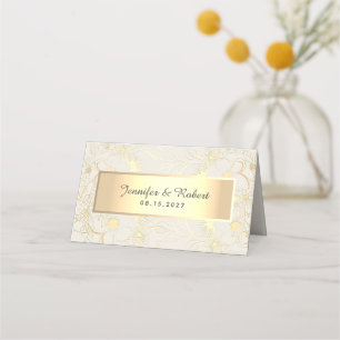 Ivory and Gold Wedding Place Card