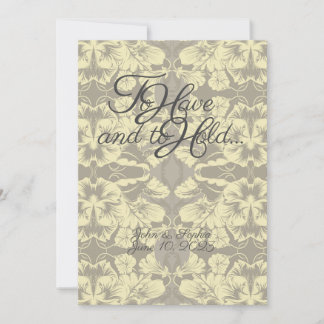 Ivory and Grey Floral Wedding Invitations