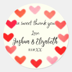Ivory and Hearts Engagement or Wedding Favour Classic Round Sticker