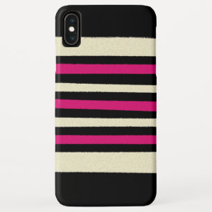 Ivory and Hot Pink Stripes Cool Simple Pattern iPhone XS Max Case