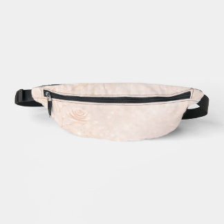 Ivory and rosegold accents florals AI art Fanny Pack