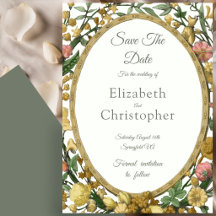 Ivory and Thyme Green Floral Wedding Save The Date