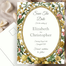 Ivory and Thyme Green Floral Wedding Save The Date